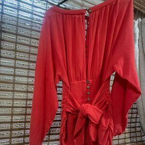 Coral Cotton Dress - Free People